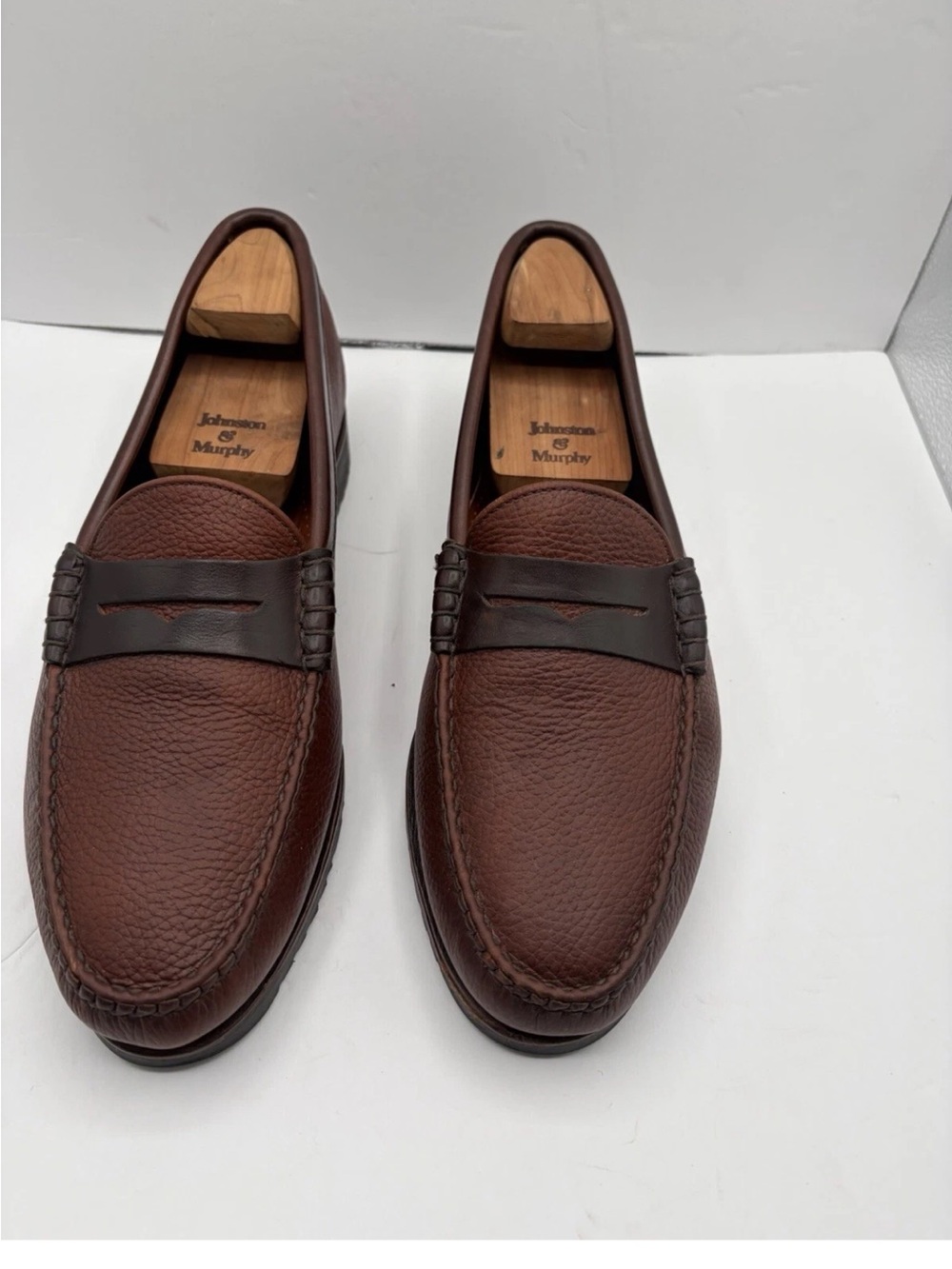 Allen Edmonds Holton Chestnut Brown Pebbled Leather Penny Loafers